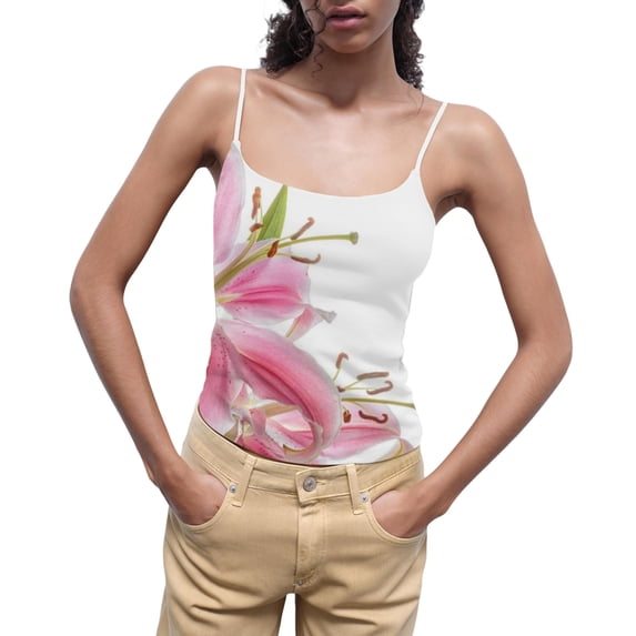 Yunliwuli Women Camisole, Sleeveless Tops Backless Flower Print Slim Fit Summer Vest for Party Club