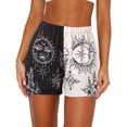 thumbnail image 1 of Yunliwuli Women Shorts, Elastic Waist Sun Print Summer Casual Shorts Streetwear for Daily Date, 1 of 2