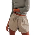 thumbnail image 1 of Yunliwuli Women Shorts, Elastic Waist Tie-up Solid Summer Casual Shorts Streetwear for Daily, 1 of 8