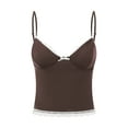 thumbnail image 1 of Yunliwuli Women Spaghetti Strap Camisoles Lace Trim Sleeveless Backless Tank Tops Summer Vests Tops Streetwear, 1 of 9