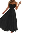 thumbnail image 1 of Yunliwuli Women Summer Casual Long Dress Solid Color Tie-Up Sleeveless Backless Dress Fashion Party Sling Dress, 1 of 10