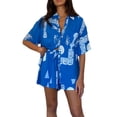 thumbnail image 1 of Yunliwuli Women Summer Pajama Set Cute Short Sleeves Button Shirt and Elastic Shorts for 2 Piece Loungewear Soft Sleepwear, 1 of 10