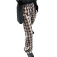 thumbnail image 1 of Yunliwuli Women's Casual Straight Pants Elastic Waist Plaid/Striped Print Pants Lounge Trousers with Pockets, 1 of 3