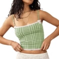 thumbnail image 1 of Yunliwuli Women's Plaid Crop Cami Tops Sleeveless Tiny Bow Front Camisole Lace Trim Tank Tops, 1 of 8