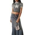 thumbnail image 1 of Yunliwuli Women's Plush Crop Tops Short Sleeve Crewneck Heart/Cherry/Star Print Short T-shirt, 1 of 9