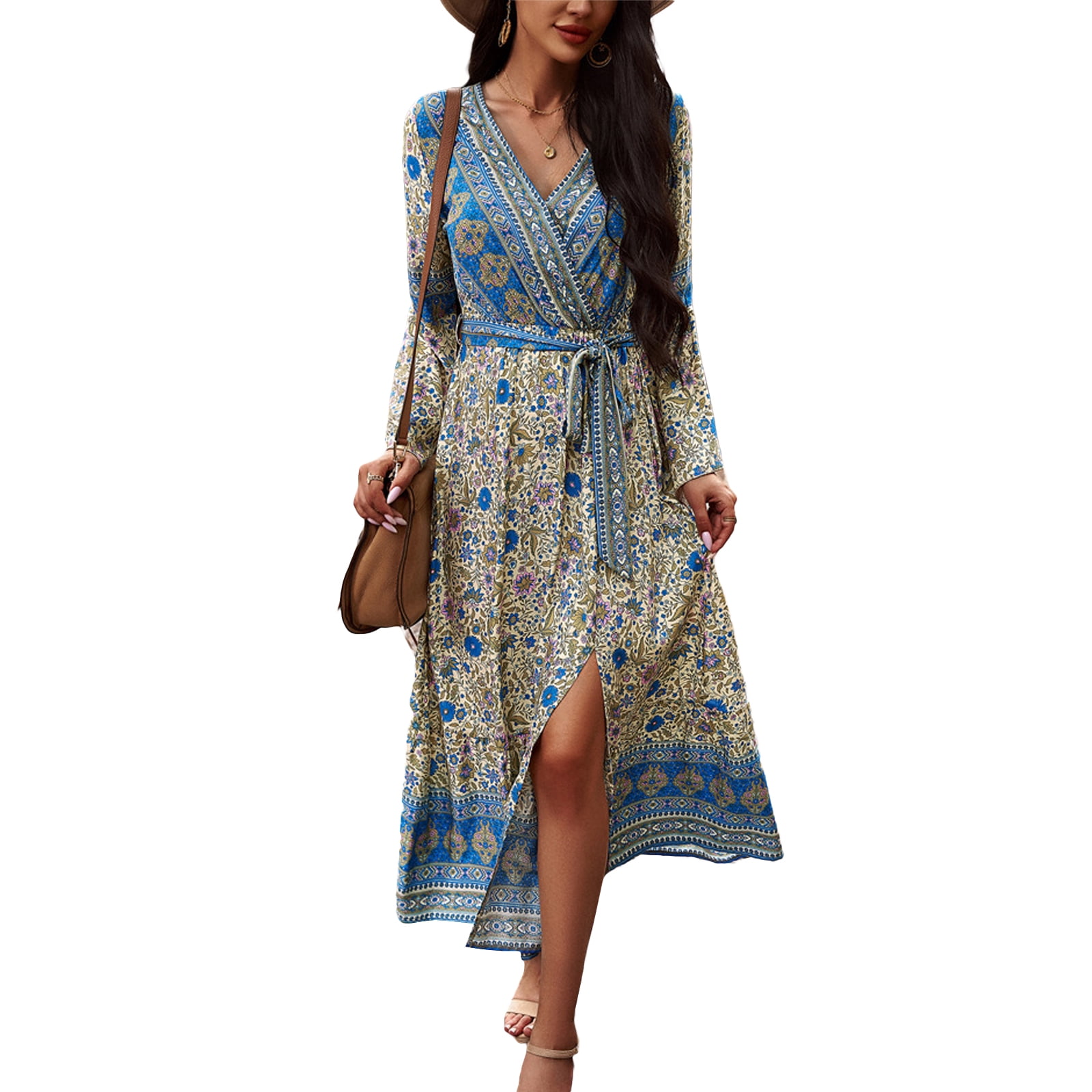 plus size formal dress shops near me Anna-Berg | Printed Halter Neck Maxi Dress main image 1