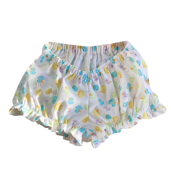 Yunliwuli Women's Summer Casual Pajama Shorts Elastic Band Ruffle Trim/Plaid/Solid Color/Duck Print Lounge Shorts