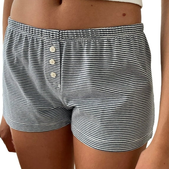 Yunliwuli Women's Summer Casual Pajama Shorts Solid Color/Floral/Heart/Striped Lounge Shorts