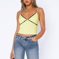 thumbnail image 1 of Yunliwuli Women's Summer Slim Cami Tops Contrast Color Spaghetti Strap Vest Show Navel Cropped Camisole, 1 of 2