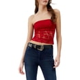 thumbnail image 1 of Yunliwuli Women's Summer Slim Tube Tops Sleeveless Strapless Off Shoulder Lace Floral Tops, 1 of 9