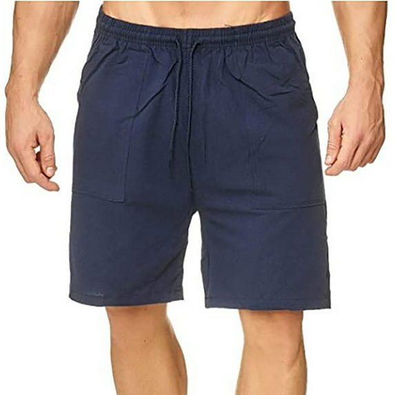 Yunmic Mens Clearance Men's Fashion Casual Men's Sports And Leisure Cotton And Linen Shorts Running Training Pants