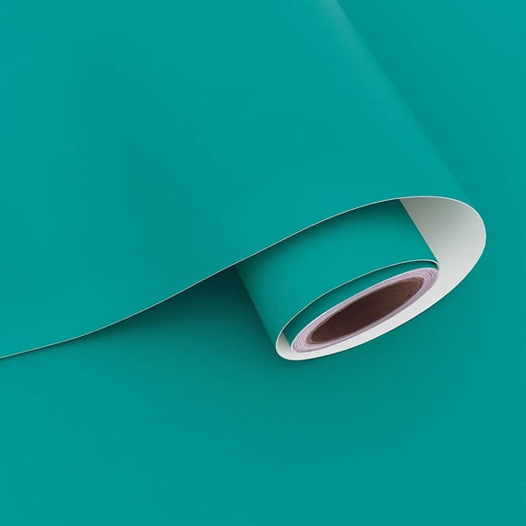 Yunmu Furniture 15.7''x78.7'' Thick Teal Blue Wallpaper Peel and Stick Blue Contact Paper for Cabinets Countertops Shelves Waterproof Removable Self Adhesive Vinyl Wallpaper for Bedroom Walls