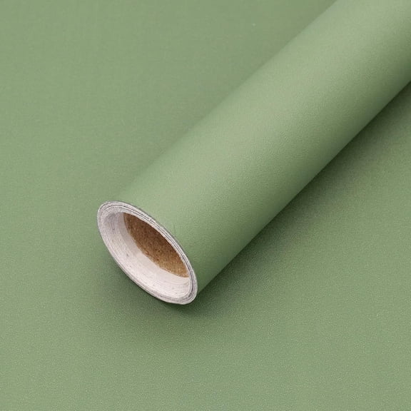 Yunmu Furniture 24"x394" Matte Grass Green Peel and Stick Wallpaper - Self-Adhesive Removable Contact Paper for Cabinets & Drawers