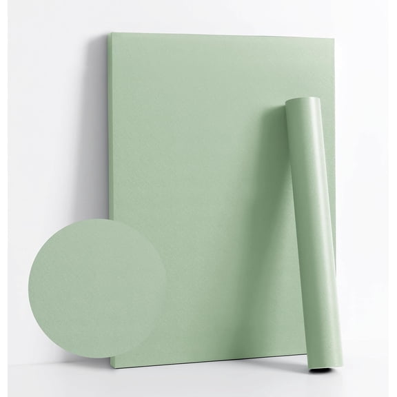 Yunmu Furniture Peel and Stick Wallpaper Contact Paper Modern Self Adhesive Wall Paper Removable Renter Friendly Textured Solid Color Shelf Cabinet Vinyl Roll (78.7''x17.7'',Light Green)