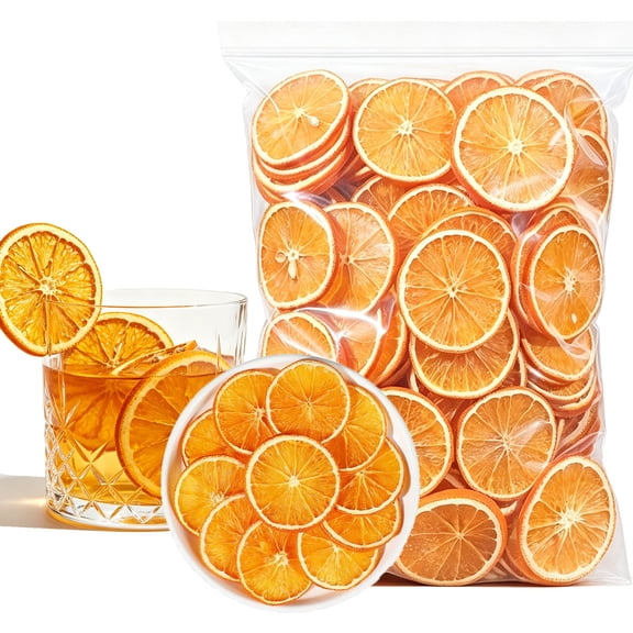 Yunmvora 3.52oz/100g Dried Orange Slices, Sugar Free Dehydrated Orange Slices,All Natural Dried Orange Slices for Cocktails, Christmas Decor, DIY Crafts, Tea