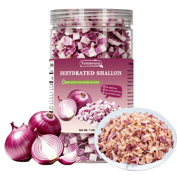 Yunmvora Dehydrated Shallot Flakes, 7.05oz/200g All-Natural Dried Shallots, Savory Flavor, Pure Seasoning for Cooking, Soups, Sauces, Dressings, Marinades