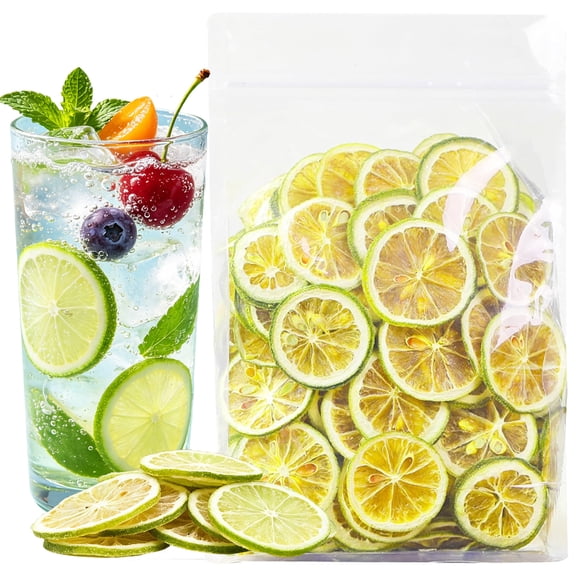 Yunmvora Dried Lime Slices, 7oz/200g Dehydrated Limes Slices, No Additives Natural Dried Orange Slices for Cocktails Garnish Drink
