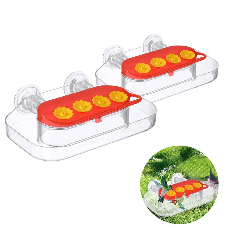 Yunnyp 2 Pack Window Hummingbird Feeders with Strong Suction Cups 