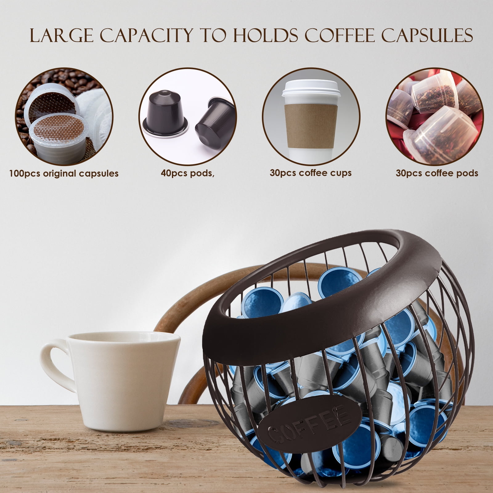 Yunnyp Coffee Pod Holder, Large Capacity K Cup Holder and Espresso Pod Holder, Coffee Pod