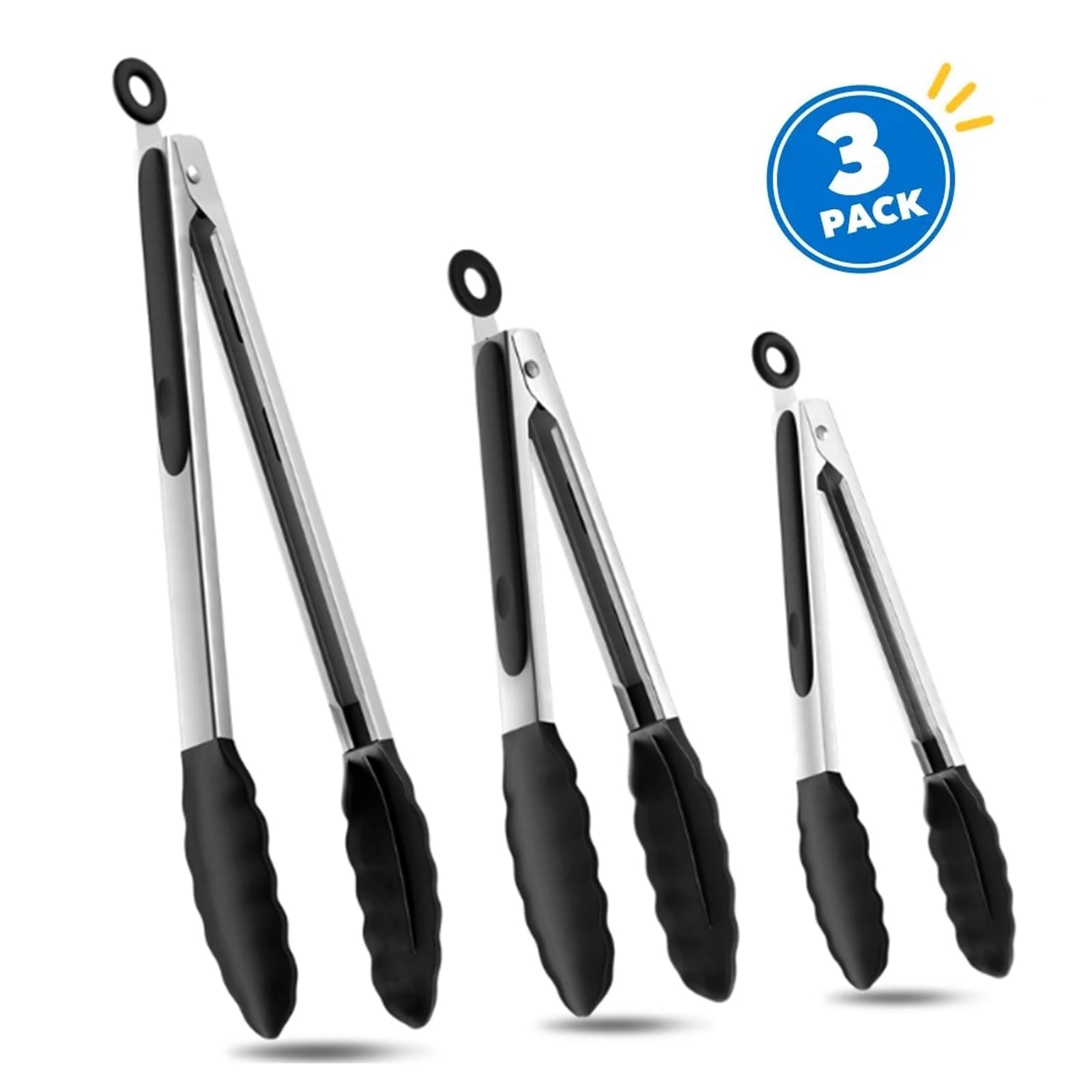 Yunnyp Kitchen Tongs, Silicone Tongs,BBQ Tongs,Food Tongs,Stainless