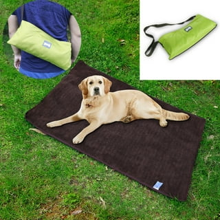 Portable Dog Mat - Waterproof & Foldable Pet Bed - Ideal for Indoor,  Outdoor, Cafes, Travel, Camping, Grooming & Training - 39x30 - Includes  Carry