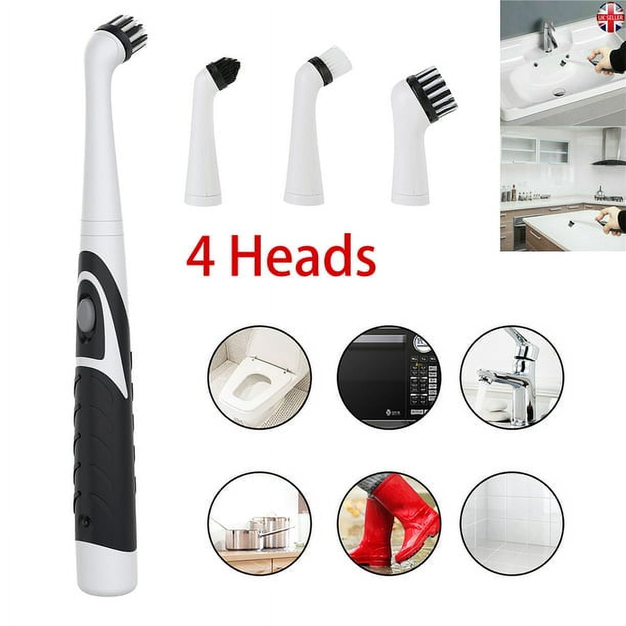 Yunnyp Small Electric Cleaning Brush with 4 in 1 Multiple Brush Heads ...