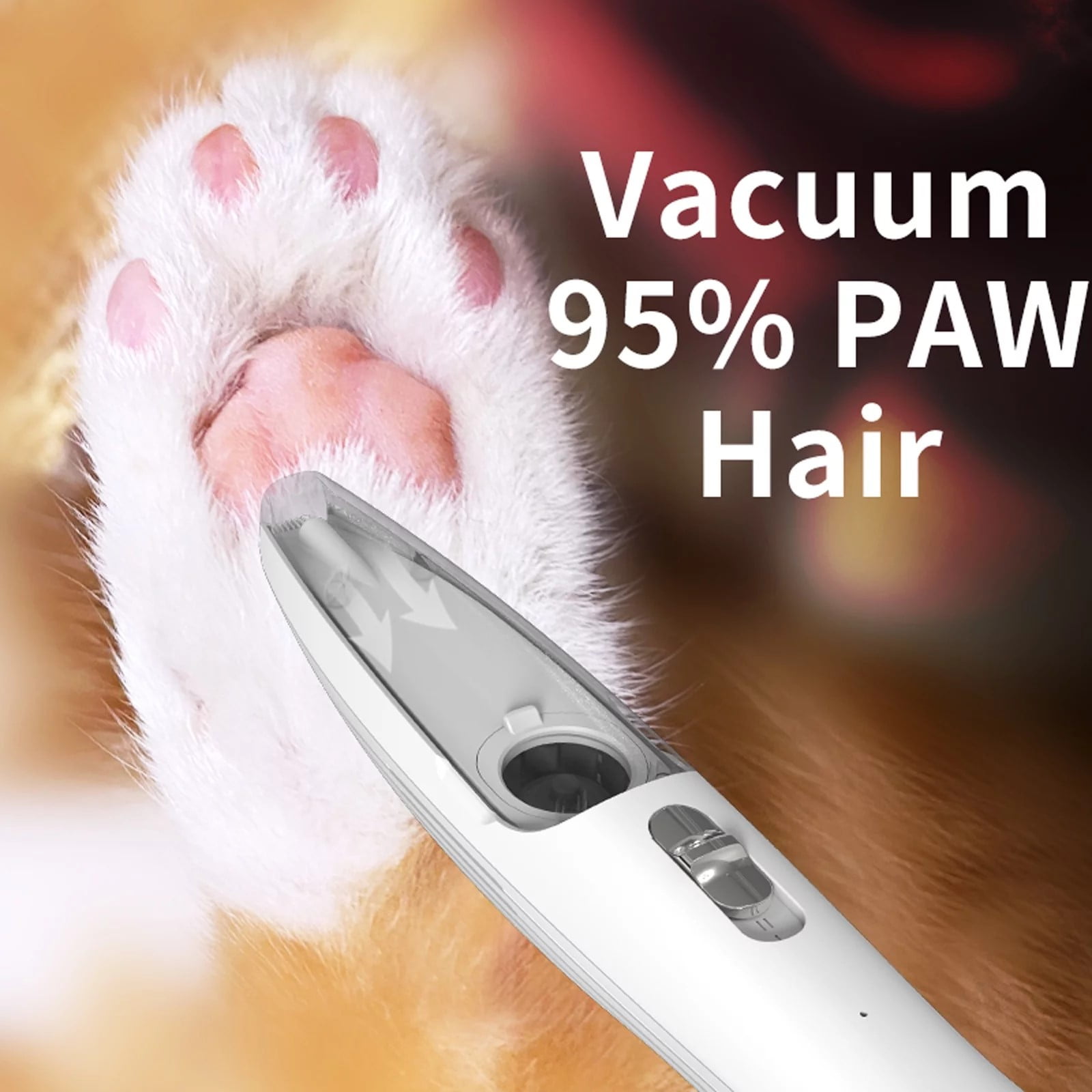 Yunnyp Vacuum Led Pet Hair Clipper Pet feet Hair Trimmer Grooming Tool