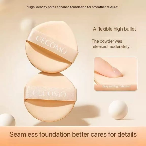 Yunrou skin friendly air cushion powder puff, dry and wet dual-use, no powder consumption, droplet shaped beauty egg, thick and soft sponge(4pc)