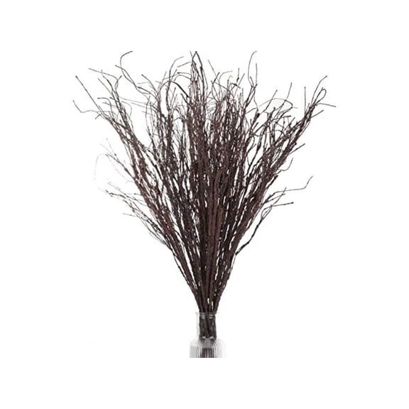 Yunsailing 20 Pcs 35.4'' Tree Branches For Halloween Decoration Fall Curly Willow Branches Twigs For Vases Tree Gifts Floral Dried Bendable Artificial Twigs For Autumn Decorative Sticks Dark Brown