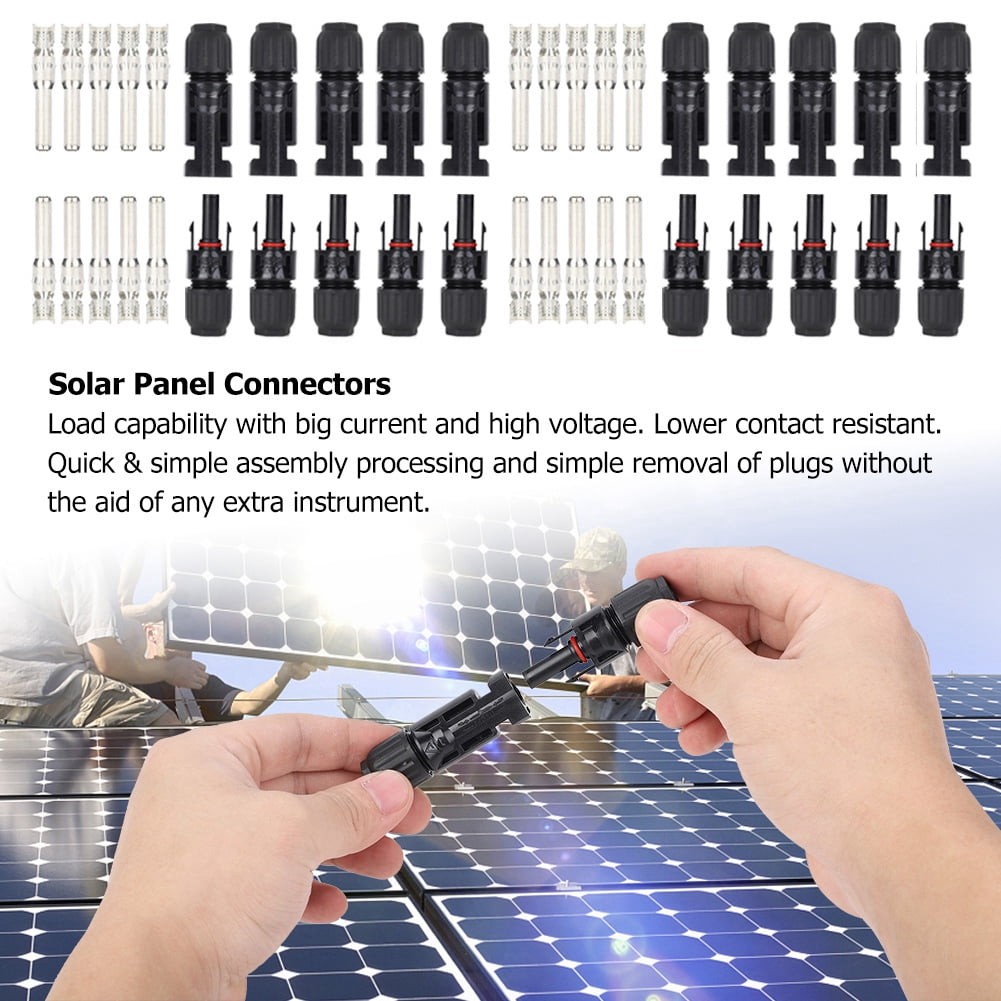 Yunuqso 10Pairs Solar Panel Connectors Male + Female Adapter Model: HJ4
