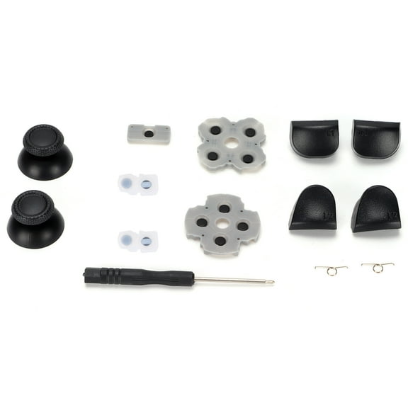 Yunuqso Includes Conductive Rubber Pads, 3D Plastic Caps, and L12 Replacement Buttons PS5 Controller Repair Kit