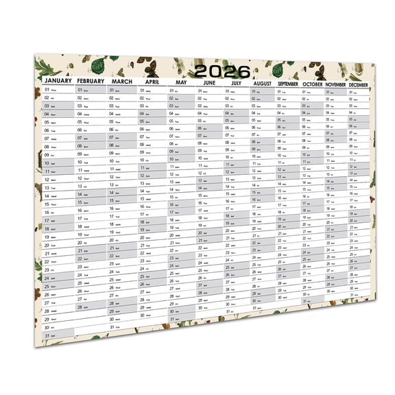 Yunuuuoa 1 Packs 2026 Large Wall Calendar Yearly Planner with Stickers, Academic Organizer & Monthly Planner, Big Grid Layout for Home Office Planning, Wall Hanging Calendar with Holiday Markers