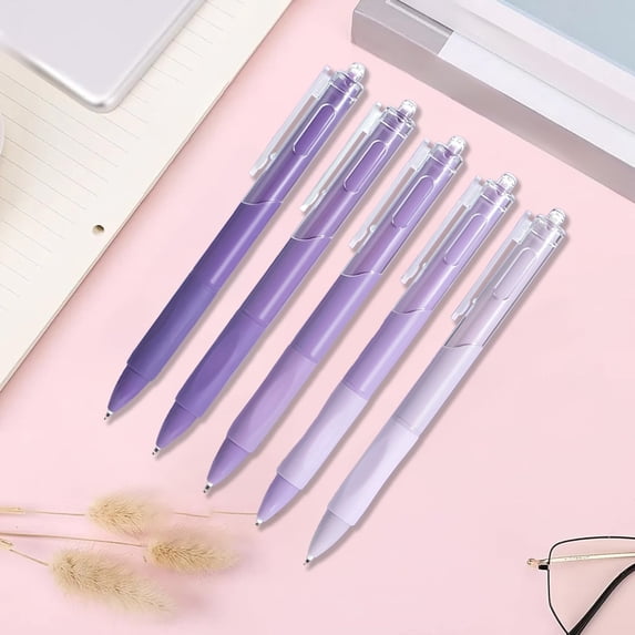 Yunuuuoa 1 Packs 5-Pack Retractable Ballpoint Pens, Quick-Dry 0.5mm Fine Point, Smooth Writing Ink for , Office, Home, Large Capacity Click Pens, Bulk Pens, Gel Pens, Office Supplies, Back to