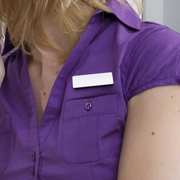 Yunuuuoa 1 Packs Blank Name Tags with Pins, Customizable ID Badge Labels for Office, Events, and Employees, Reusable Plastic Name Tag Holders for Professional Use