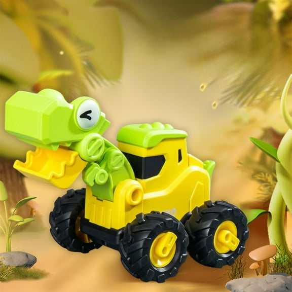 Yunuuuoa 1 Packs Dinosaur Toy Car Press and Go Construction Vehicle, Engineering Excavator with Wheels, Educational STEM Gift for s, Motor Skills Development, Birthday Party Favor, Fun Playtime