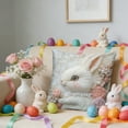 thumbnail image 1 of Yunuuuoa 1 Packs Faux Embroidery Pillow Cover 3D Printed Cute Rabbits Decorative Throw Cushion Cover Digital Printing Polyester Sofa Bed Chair Home Decor Accent Living Room Bedroom, 1 of 6