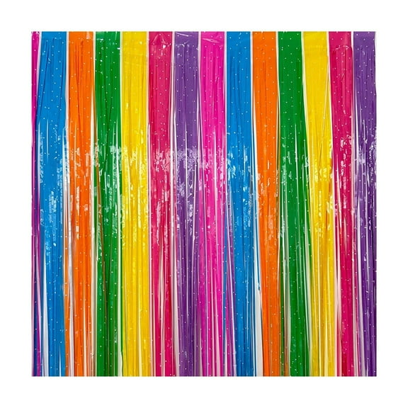 Yunuuuoa 1 Packs Macaron Star Rain Curtain Backdrop for Birthday Wedding Party Decorations Sparkly Starry Background Decoration Supplies