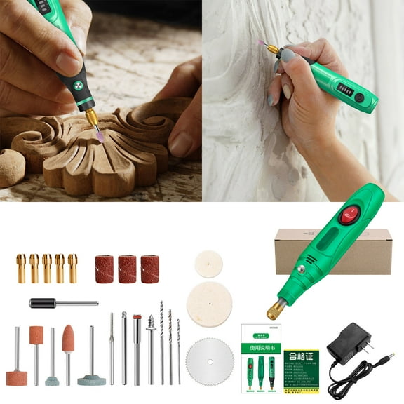 Yunuuuoa 1 Packs Mini Grinder Tool Multifunctional Handheld Polishing Engraving Carving Cutting Kit with Adjustable Speed for Home DIY Craft Jewelry Metal Wood