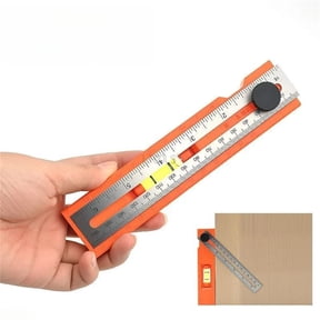 Yunuuuoa 1 Packs Multifunctional Angle Ruler, Adjustable Square Tool for Woodworking & DIY, Precision Measuring Gauge with Level, Drilling Guide, Carpenter Marking Ruler, Portable Layout Tool