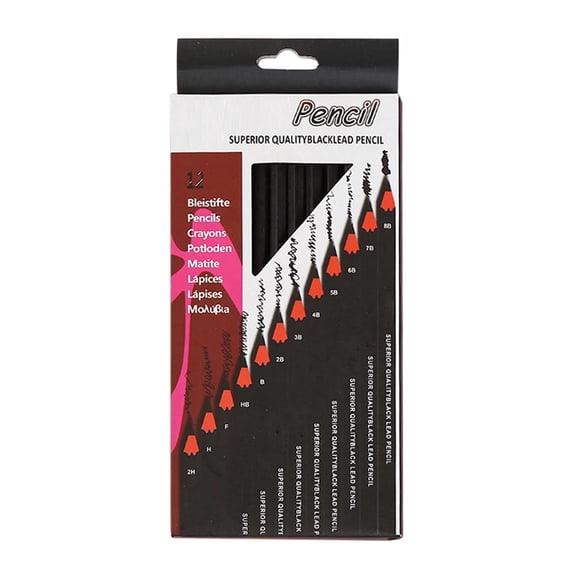 Yunuuuoa 1 Packs Professional Sketch Pencil Set for Artists, 12 Drawing Pencils with Iron Box, Art Supplies for Sketching, Shading, Detailing and Illustration, Perfect Gift for Adults