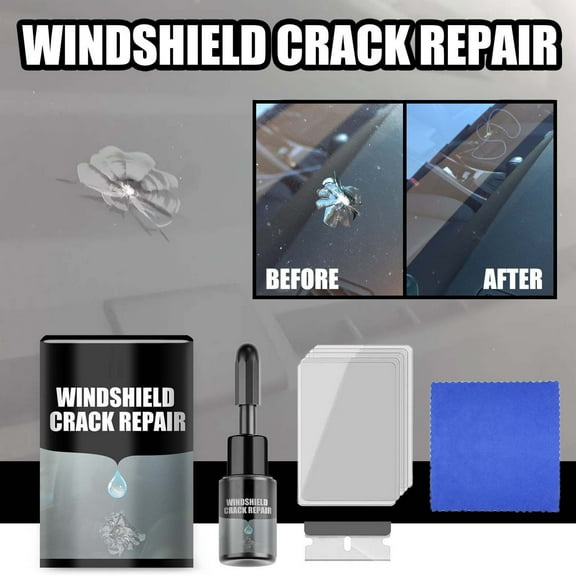 Yunuuuoa 1 Packs Windshield Repair Kit Auto Glass Crack Chip Fix Fluid, Windshield Bonding Sealer for Long-Lasting Invisible Restoration, Easy Application with Curing Films & Tools