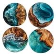 thumbnail image 1 of Yunuuuoa 1 Packs Wood Grain Coasters Set of 4, Heat Insulating Cup Mats for Drinks, Tropical and Ocean Pattern Non-Slip Table Protectors for Home Kitchen Office Dining Decor, 1 of 6