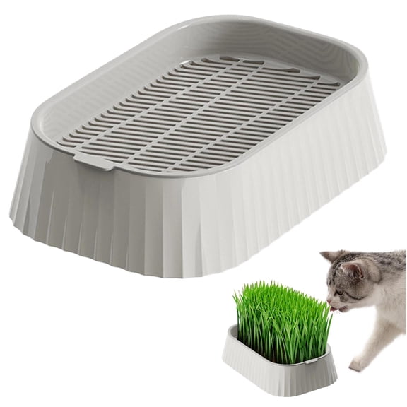 Yunuuuoa 2 Packs Grass Growing Kit, Double Layer Planter Tray with Water Indicator & Removable Germination Tray, Soilless Wheatgrass Grower for Indoor Gardening, Pet Grass, Home Planting Supplies,