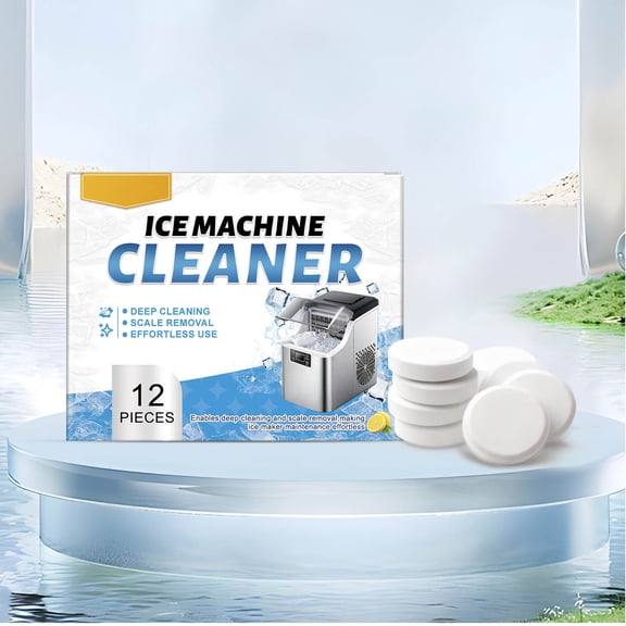 Yunuuuoa 2 Packs Ice Maker Cleaner Tablets - Remove Scale and Odor, Deep Clean for Refrigerator and Freezer Ice Machines, Extend Appliance Life, Fresh Tasting Ice, Easy Use Cleaning Solution