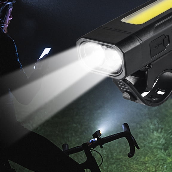 Yunuuuoa 2 Packs LED Flashlight with COB Side Light, 7 Modes & 120° Wide Beam, Rechargeable Bike Light with Magnet and Snap Bracket for Camping, Hiking, Emergency, IPX6, Type-C Charging