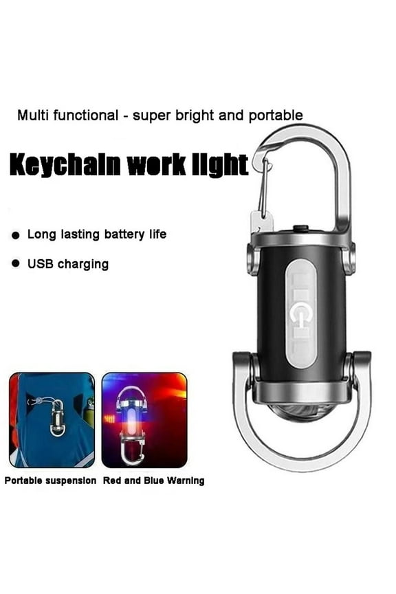 2 Packs Multi-Function Keychain Flashlight Portable Hook Light Outdoor EDC Pocket Flashlight with 3 Modes Mini Torch for Camping Hiking Emergency