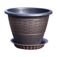 thumbnail image 1 of Yunuuuoa 2 Packs Roman Rattan Style Plastic Planter Pot for s Green Radish Bonsai Plants Indoor Outdoor Garden Balcony Patio Decor Large Thickened Flower Container, 1 of 6
