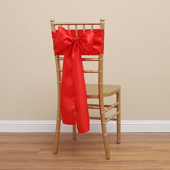 Yunuuuoa 2 Packs Satin Chair Sash Bow Table Runner, Elegant Wedding Banquet Party Decor, Reusable Washable Shiny Fabric for Events Restaurant Celebration Decoration