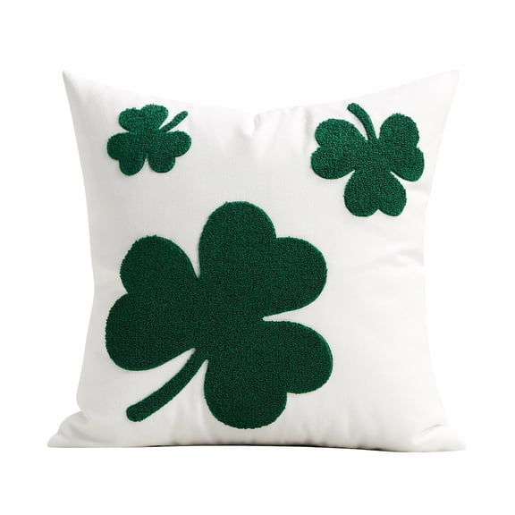 Yunuuuoa 2 Packs St. Patrick's Day Embroidered Cushion Cover Sham Shamrock Pillowcase for Sofa Bed Decor Throw Pillow Cover Home Decor