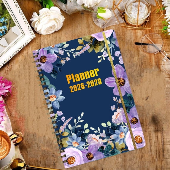 Yunuuuoa 2026-2028 Academic Planner with Tabs, Weekly Monthly Planner Book with Calendar, Student Teacher Planner for Office Home Use, Daily Schedule Organizer with Inner Pocket
